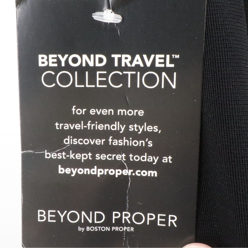 NWT Boston Proper Beyond Travel Black Straight Leg Pull On Pants Size M Long - Picture 7 of 7